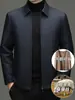 Nueva colección de invierno: Chaqueta de lana, seda de morera y algodón con forro interior desmontable, adecuada para ropa de negocios casual, engrosada para abrigar, diseñada para hombres de mediana edad