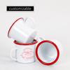 Copo de esmalte de transferência de calor em branco vintage Copo revestimento de sublimação ao ar livre camping personalidade cor borda ondulação xícara de café