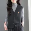 Estilo Nuevo de Primavera y Otoño Chaleco de Punto de Moda para Mujer Elegante Chic Cardigan Ropa Exterior Chaleco Chaqueta Sensación de Alta Gama Chaleco Suéter