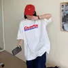 Camiseta Manga Curta com Estampa de Letras Estilo Harajuku para Mulheres Verão 2026 Nova Estilo Coreano Estudante Ins Top Tendência