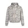 Sudadera con capucha de estilo callejero americano retro con estampado de leopardo Magic Bear, Ropa exterior genial, Cárdigan de estilo oscuro con cremallera