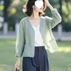 Xale de verão leve em algodão e linho de cor sólida, cardigã com proteção solar, blusa feminina de corte solto, novo estilo 2026