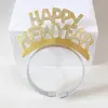 Diadema de letras de foil estilo europeo y americano FELIZ AÑO NUEVO Decoración para fiesta de Navidad diadema con purpurina