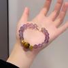 Super Imortal Pousando Artístico Novo Estilo Chinês Ametista Natural Pulseira Mulheres Olho de Tigre Amarelo Jade Hetian Pingente Amendoim Pulseira