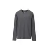 Roupa Masculina Jiezhan Gola Henley Costurada Stretch em Quatro Direções Manga Longa 26 Outono Novo Produto Estilo Old Money Manga Raglan Camiseta para Homens e Mulheres