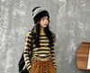 Nuevo estilo de otoño, pantalones casuales de pierna ancha estilo americano para chica popular y top a rayas retro, conjunto holgado de dos piezas para chicas coreanas a la moda