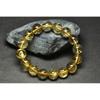 Pulseira de Cristal Loirinho Natural Brasileiro para Homens e Mulheres para Atrair Riqueza, Pulseira de Citrino de Cristal de Titânio Seda Dourada com Cabelo Dourado, Modelo Promocional
