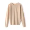 Suéter de Cashmere Feminino 100% Cashmere Puro Gola Redonda Sem Costura Waffled Primeira Linha Roupas Femininas Pulôver Manga Longa Emagrecedor