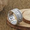 999 Joyería Hombres y Mujeres Piscis Sutra del Corazón Anillo Abierto Puro Anillo de Escritura Grabada Retro