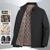 Chaqueta cálida de algodón con relleno de lana, exclusiva transfronteriza, con cuello camisero, adecuada para estilo business casual, ropa de trabajo para ejecutivos y ropa casual para hombres
