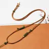 Cordón de Cuero Fino Encerado de Alta Gama para Jade, Cuerda Decorativa Ajustable, Cuerda Trenzada, Cordón para Colgante de Collar Terminado
