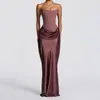 2026 Nuevo Estilo Europeo y Americano Transfronterizo Sin Tirantes Espalda Descubierta Ajustado Sexy Color Sólido Estilo High Street Socialité Elegante Vestido Bodycon