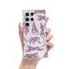 Capa de Celular Rosa Leopardo Mais Vendida Transfronteiriça para Samsung, Capa Transparente S25U Cobertura Total Espelhada S24 Anti-Queda Capa Macia