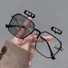 Se Pueden Equipar con Lentes de Miopía que Cambian de Color, Lentes de Marco Grande Anti-Luz Azul Marco Marrón Frío, Lentes Planos de Marco Grande de Moda para Mujer al por Mayor
