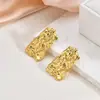 Brincos Geométricos Irregulares de Novo Produto Transfronteiriços, Aço Titânio Aço Inoxidável Banhado a Ouro 18K, Brincos Vintage, Joias Exclusivas de Alta Qualidade