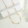 Joias de Aço Titânio Dongguan Trevo de Quatro Folhas Transfronteiriça Luxo Leve Moda Versátil Pulseira Colar de Aço Inoxidável Conjunto Feminino