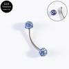 Anillo para ceja de bola de cerámica suave G23 aleación de titanio roscado anillo para ceja perforado diamante 3/4/5mm bola de barro varilla delgada perforación facial