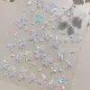 Adesivos de Unha Flor de Aurora Dinâmica Outono e Inverno Branco Brilho de Concha Florais Frescos de Alta Qualidade Decalques Adesivos de Unha