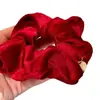 Goma para el pelo scrunchie de terciopelo burdeos estilo vintage francés, accesorio para peinados recogidos de alta gama