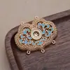 Novo pingente de fecho dourado ruyi com retenção de cor em liga para colar DIY de dinheiro, sino, acessórios de pingente de fecho da paz