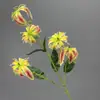 Flores Artificiales para Bodas Transfronterizas, Lirios Llama de 5 Cabezas para Decoración de Escenarios, Arreglos de Piso para Bodas, Lirios de Tallo Único