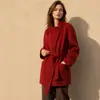 Abrigo de Lana Heying Otoño/Invierno 2026 Casual Corto de Lana Cuello Alto Pequeño Abrigo para Mujer Abrigo de Tencel para Mujer