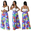 D9836 Amazon Más Vendido Moda Casual para Mujer Europea y Americana Pantalones de Pierna Ancha con Estampado de Patrones (con bolsillo)