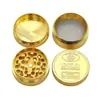 Molinillo de Tabaco Metálico de Aleación de Zinc y Oro Tipo Moneda de Oro Transfronterizo 40mm 4 Capas Molinillo de Tabaco Molinillo de Tabaco