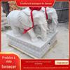 Escultura de pedra de mármore branco Elephant Hotel Villa pátio entrada colocado bluestone granito pedra escultura Elefante par atacado
