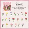 Adesivos florais românticos em estilo vintage para scrapbooking, decoração DIY e arte em colagem, apresentando uma variedade de flores e plantas