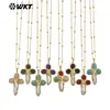 Wt-Jn284 Alta Calidad Nuevo Color Cruzado Piedra Preciosa Perla Chapado en Oro de 18K Colgante Joyería Collar