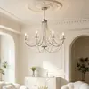 Candelabro de cristal vintage estilo francés para comedor, estudio, habitación de princesa, dormitorio romántico, luz de vela retro para sala de estar, elegante