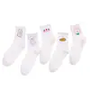 Calcetines de Estilo Japonés Nuevo Estilo para Mujer Estilo Blanco Lindos Dibujos Animados Algodón de Caña Media Calcetines para Mujer Estilo INS Calcetines de Dibujos Animados Calcetines Deportivos