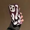 Funda para Teléfono con Patrón de Llama Electrochapada Adecuada para Apple 17Promax, Anticaídas en las Cuatro Esquinas, 15/14 Mate, 11 con Disipación de Calor Hueca