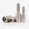 Tornillo autorroscante de hexágono interior niquelado con cola larga, varilla de extracción, tuerca SI/SU con tuerca de sujeción de cola de rosca larga