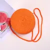 Bolsa de Palha Tecida Fofa de Verão para Meninas Pequenas, Bolsa de Praia para Viagem, Bolsa Redonda de Palha, Porta-Moedas, Bolsa Transversal