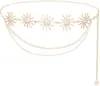 Corrente de cintura decorativa de metal versátil para moda feminina transfronteiriça, cinto de vestido boêmio vintage atacado