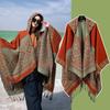Chal Étnico de Turismo Yunnan Xinjiang Dali Chal de Estilo Étnico Bufanda Cálida Gruesa del Noroeste Capa con Capucha de Cachemira para Mujer