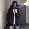 Moletom feminino solto e casual 2026, blusa fina com capuz para primavera e outono, novo estilo popular, jaqueta com zíper, inspirada em dopamina