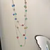 Colar e Brincos de Contas Coloridos Dopamina Multicamadas para Mulheres 2026 Novo Estilo Corrente de Clavícula Super Bonita Acessórios Doces de Nicho