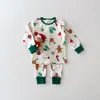 26 Estilo Coreano de Inverno Ins Roupas Infantis Bebê Outono e Inverno Bebês Meninos e Meninas Algodão Espessado Natal Roupas de Outono e Roupas para Casa