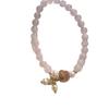 Pulseira de cristal rosa estilo coreano ins círculo único pulseira de borla flor concha pérola de água doce feminina joias atacado