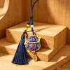 Llavero adorno de gato de brocado Song estilo chino retro, charm para bolso, decoración colgante para coche, unisex, al por mayor para vendedores ambulantes