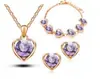 Joyería de cristal con elemento de corazón collar de corazón simple pendientes pulsera juego de tres piezas fabricantes al por mayor 399