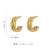 Yunyao Transfronterizo Más Vendido Moda Gama Alta Geométrico Hueco Retorcido Patrón Retorcido Oro 18K Acero de Titanio Joyería para Mujer