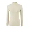 Suéter liso para mulheres, nova coleção outono/inverno 2026, blusa de tricô elegante e moderna com gola alta discreta, perfeita como camada base.