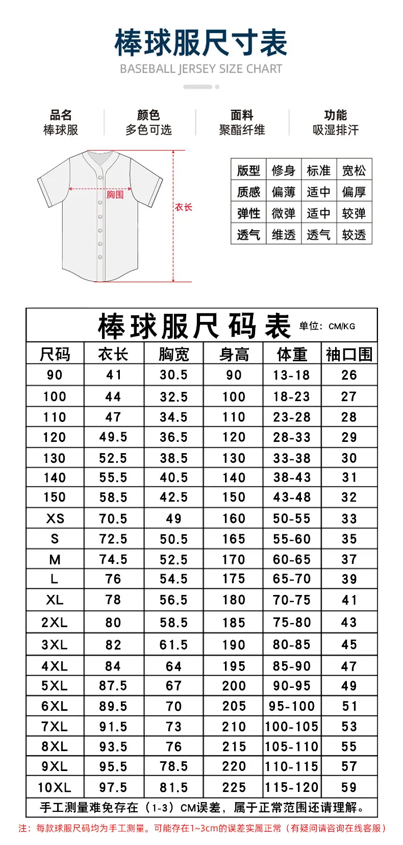 尺码表