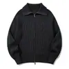 Cárdigan de punto a rayas retro estilo japonés Rumeng, unisex, corte holgado, mangas raglán, suéter casual para otoño