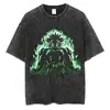 Talla Europea TransfronterizaCamiseta Negra Lavada para Hombre Streetwear Dragon Ball a