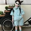 Traje color caramelo versión coreana ~ traje de protección solar de verano para niños 2025 nuevo para bebé niño dos piezas de trabajo